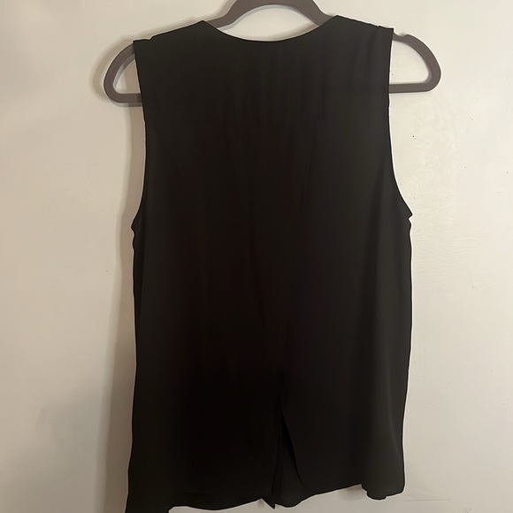 Forever 21 Black Sleeveless Blouse with White Pearl Collar Large - Picture 5 of 7